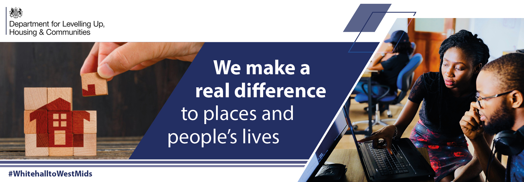 Homepage banner reading we make a real difference to peoples lives